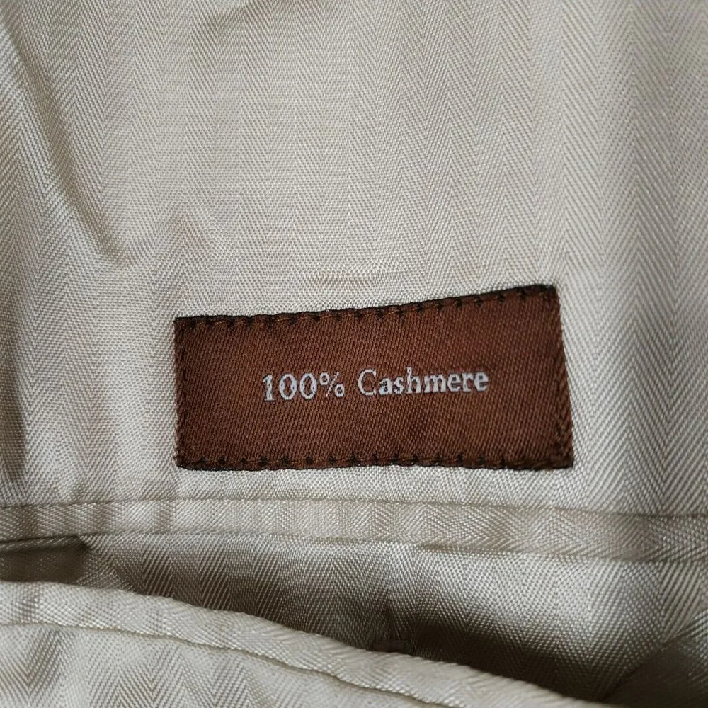 Joseph & Lyman Mens 44L Jacket Brown Cashmere Sport‎ Coat Three-Button Front